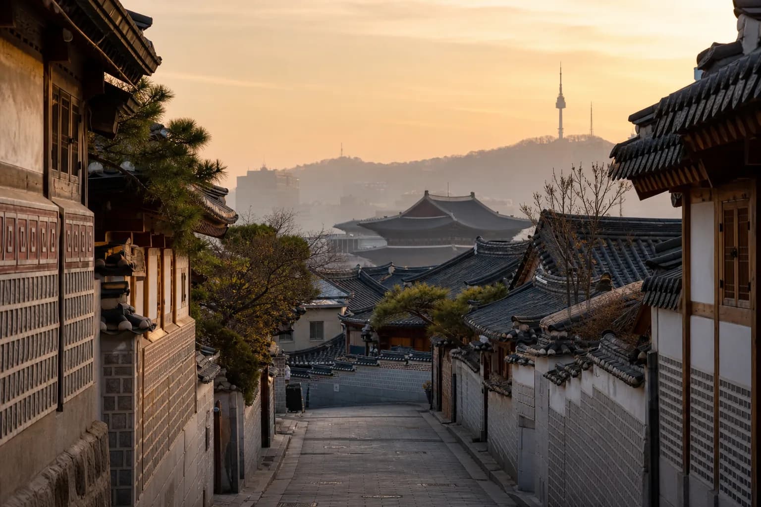 Seoul travel scene with Quiet Atlas editorial mood.